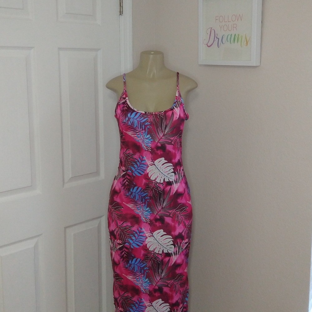 Pink tropical dress